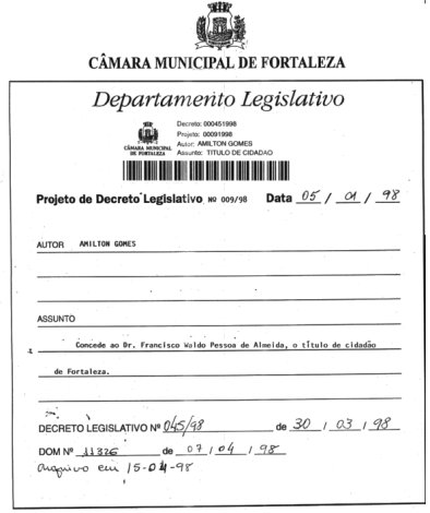 IMAGEM DE UM DOCUMENTO QUE ORIGINOU O DECRETO ACIMA