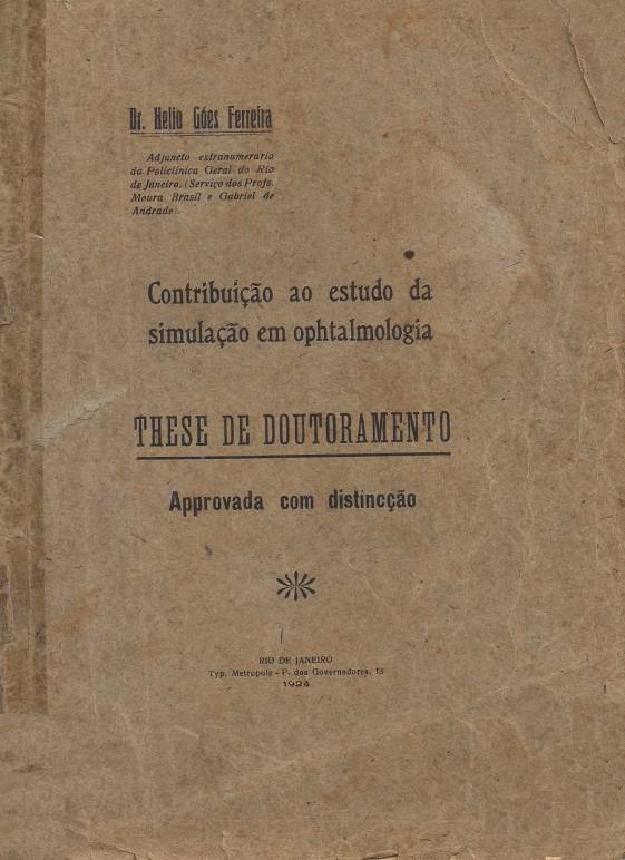 THESE DE DOUTORAMENTO - Dr. Hlio Ges Ferreira - 1924