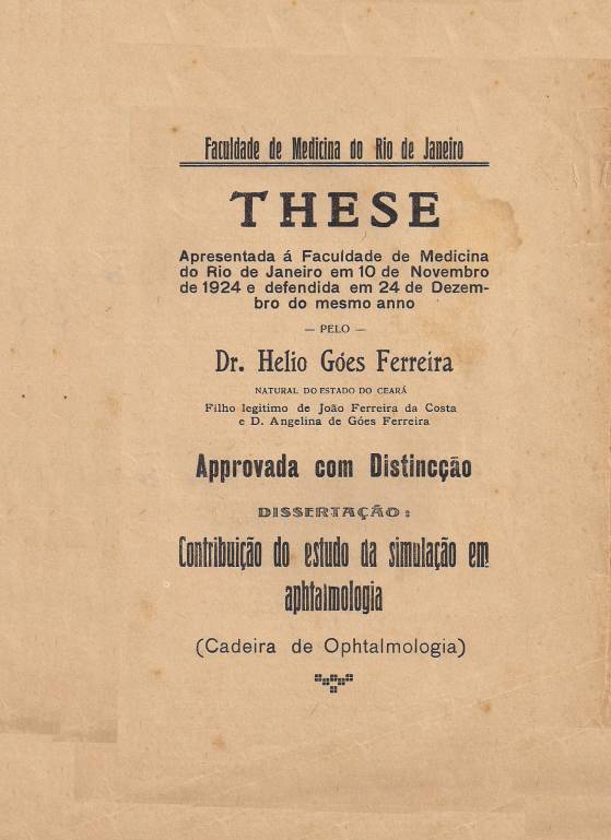 THESE DE DOUTORAMENTO - Dr. Hlio Ges Ferreira - 1924