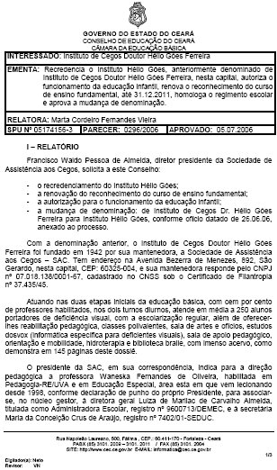 GOVERNO DO ESTADO DO CEAR - CONSELHO DE EDUCAO DO CEAR - CMARA DA EDUCAO BSICA