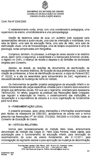 GOVERNO DO ESTADO DO CEAR - CONSELHO DE EDUCAO DO CEAR - CMARA DA EDUCAO BSICA