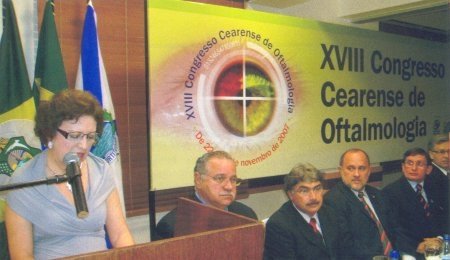 Foto do XVIII Congresso Cearense de Oftalmologia, de 22 a 24 de Novembro de 2007 - Homenagem ao Dr. Waldo Pessoa