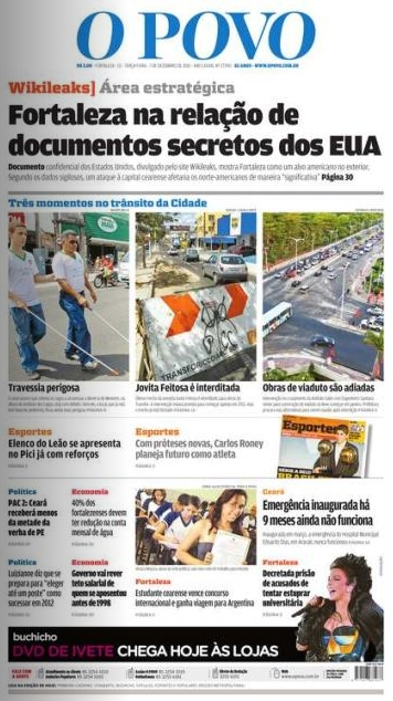 CAPA DO JORNAL O POVO DO DIA 07-12-2010